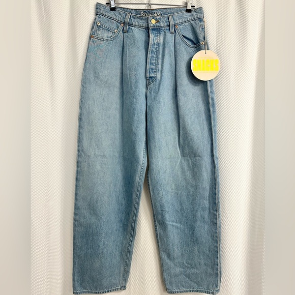 MOTHER | SNACKS! The Pleated Fun Dip Puddle Jeans NWT Retail $228 - Picture 5 of 11